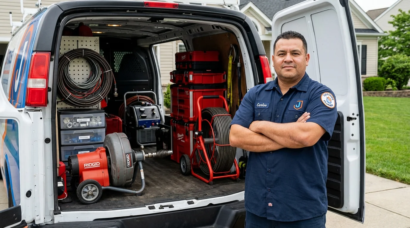 Professional drain cleaning equipment and Johns Plumbing LLC plumber in Eatonville
