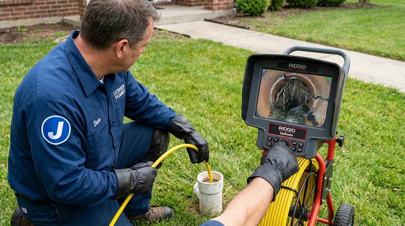 Sewer camera inspection being performed by Johns Plumbing LLC in Eatonville